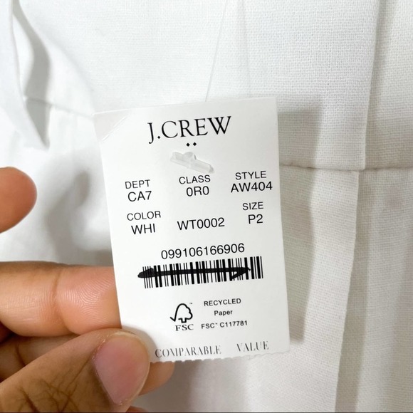 J. Crew Linen-cotton Holland pant in white 2P - Picture 6 of 7